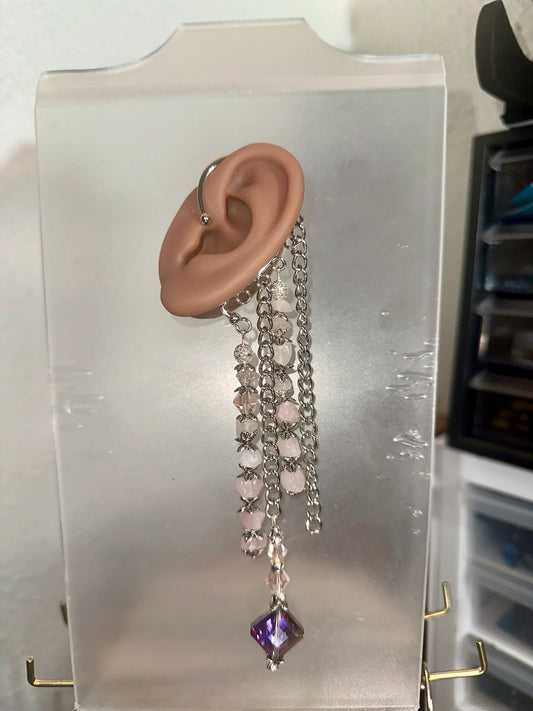 Rose Quartz Cascade (Ear Cuff)